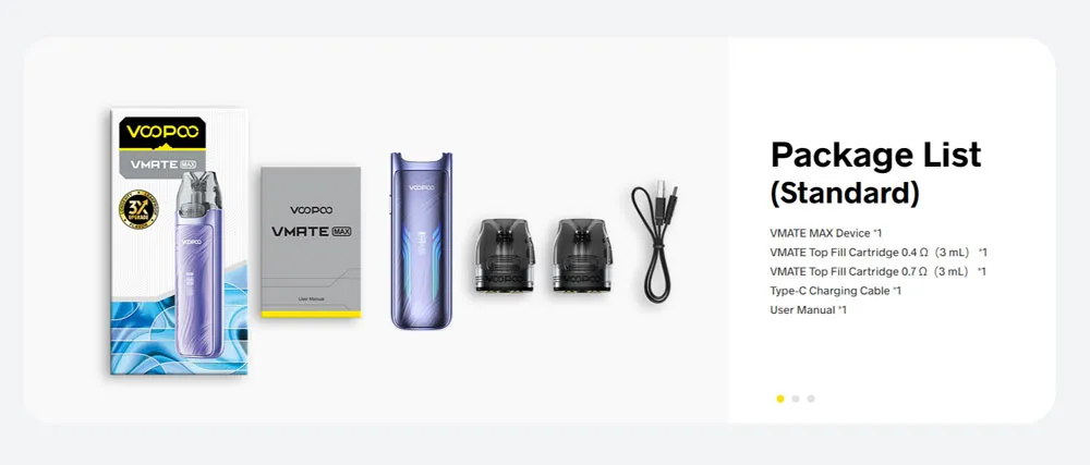 Vmate Max Kit 30W Package List